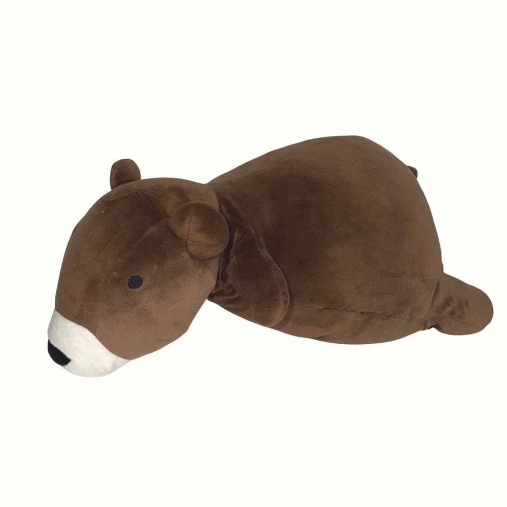 Pillowfort Weighted Plush Bear Brown Stuffed Animal Sensory Throw Pillow 17 Inch